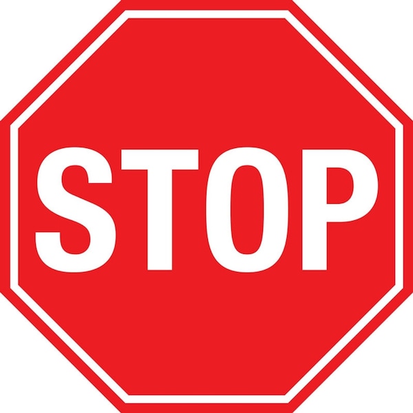 Stop Sign - Basic Floor Sign 24in Diameter Non Slip Floor Sign